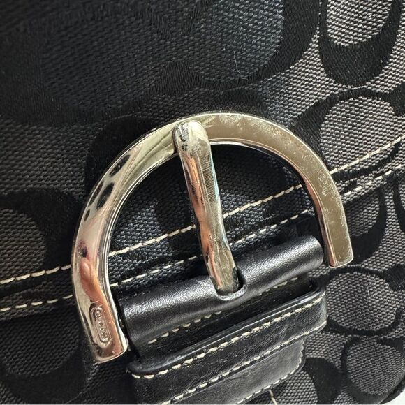 Vintage Coach 6171 Y2K Soho Bag Purse Baguette Jacquard Monogram Leather Black - Picture 10 of 13